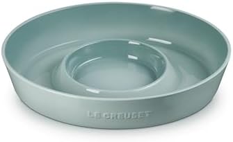 Le Creuset Stoneware Signature Oval Chip and Dip Platter, 13", Sea Salt