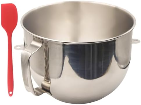 7QT Stainless Steel Mixer Bowl for Kitchenaid Mixer bowl with Handle,Dishwasher Safe,Food Grade Material for KSM75, KSM55, KSM60, and KSM70