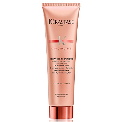Kerastase Discipline Keratine Thermique Blow Dry Primer Serum | Pre-Styling Cream & Heat Protectant | Smooths Hair Fiber | With Morpho-Keratine & Ceramides | For All Hair Types | 5.1 Fl Oz