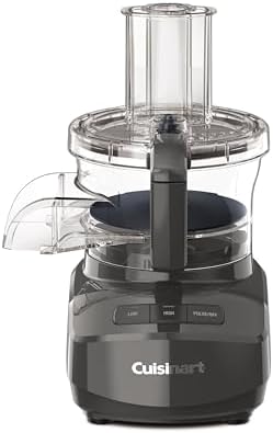 Cuisinart 9-Cup Continuous Feed Food Processor with Fine and Medium Reversible Shredding and Slicing Disc, Universal Blade, Continuous-Feed Attachment, and In-Bowl Storage (Gray)