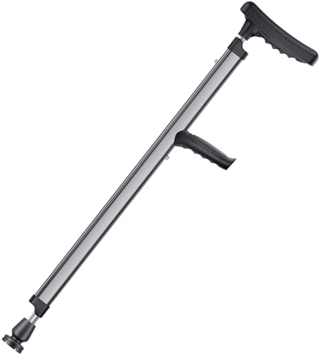 Adjustable Aluminum Walking Cane & Underarm Crutches with Pads and Handgrips, for Adults 150-190cm Tall