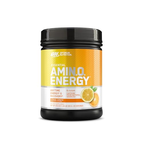 Optimum Nutrition Amino Energy Powder – Citrus Spritz Flavor – Pre-Workout Supplement with Amino Acids and Green Tea – 65 Servings