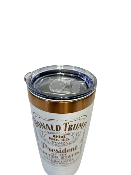 UNVAXXED & Over Taxed ™, Unvaccinated Over Taxed Hat (White Gold Trump Tumbler)