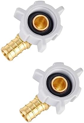 2-Pack EFIELD Pex 1/2" Pex x 1/2" Female NPT Swivel Elbow Brass Barb Crimp Fittings, ASTM F1807