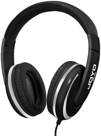 JOYO Over Ear Headphones Wired Studio Headphones with 1/4 to 3.5mm Jack for Guitar Amplifier Keyboard Recording Podcast DJ Laptop Computer (JMH-04)