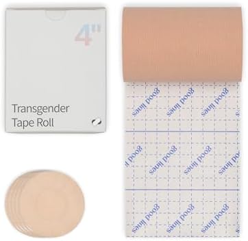 Transgender Tape 4", FTM Binder for Chest Binding, Tucking, Extra Wide Kinesiology Tape, 16.5 feet (Beige)
