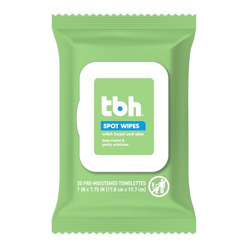 TBH Kids Spot Wash Wipes - Cleansing Face Wipes - Acne Prevention - Sulfate, Paraben Free - 30 Pack.