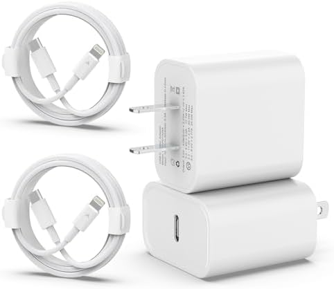iPhone Charger Fast Charging 2 Pack,20W PD USB C Wall Charger with 6FT Fast Charging Cable - Fast Charger for iPhone 14/14 Pro Max/13/13 Pro/12/12 Pro/11/11 Pro/XS, Pad