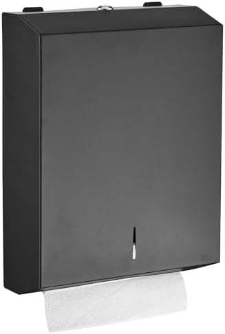 Paper Towel Dispenser Wall Mount - Multifold Trifold Paper Towel Dispensers, Large Capacity Stainless Steel Tissue Holder, Suitable for Bathrooms and Public Places Black