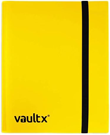 Vault X Binder - 9 Pocket Trading Card Album Folder - 360 Side Loading Pocket Binder for TCG (Yellow)