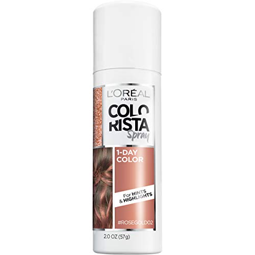 L’Oréal Paris Colorista 1-Day Washable Temporary Hair Color Spray, Rose Gold, 2 Ounces