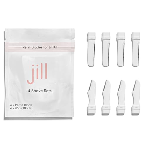 Jill Dermaplane Razor Refills | 4 Shave Sets, 8 Dermaplane Refill Blades | Sensitive Skin Razor Blades to Exfoliate & Smooth Skin