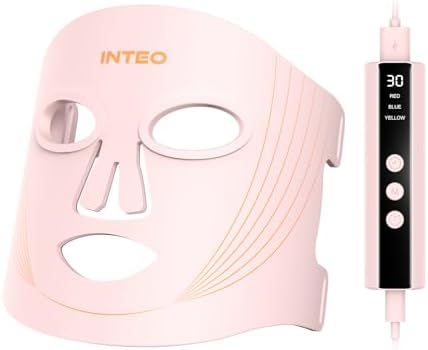 Red Light Therapy for Face, 3 Modes Portable Led Face Mask Light Therapy with Remote, Near-Infrared 850 Red Light Therapy Mask with Timing Function, Red Light Therapy at Home 180 LED Beads