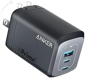 Anker Prime 100W USB C Charger, Anker GaN Wall Charger, 3-Port Compact Fast PPS Charger, for MacBook Pro/Air, Pixelbook, iPad Pro, iPhone 16/Pro, Galaxy S23/S22, Note20, Pixel, Apple Watch, and More