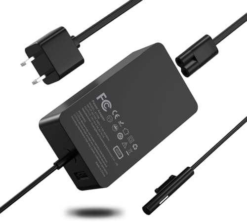 65W Laptop Charger Surface Pro Charger for Microsoft Surface Charger 9,8,7+,7,6,5,4,3,X, Windows Surface Laptop 5,4,3,2,1,Studio, Surface Go, Surface Book 3, 2, 1, Support 44W 36W Laptop