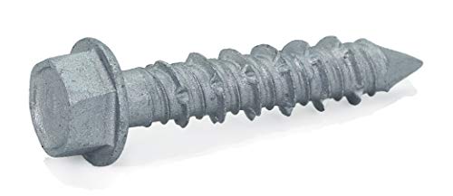 CONFAST 1/4" x 1-1/4" Concrete Screws 410 Stainless Steel Hex with Concrete Drill Bit for Anchoring to Masonry, Block or Brick (50 per Box)