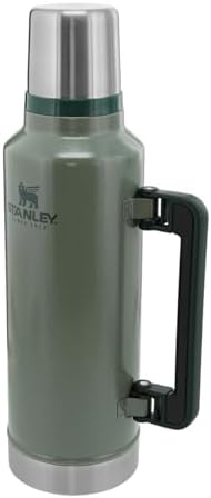 Stanley Classic Vacuum Insulated Wide Mouth Bottle - Hammertone Green - BPA-Free 18/8 Stainless Steel Thermos for Cold & Hot Beverages - 2.0 QT