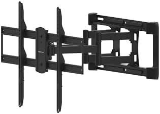 Amazon Basics Heavy Duty Dual Arm, Full Motion Articulating TV Mount for 37" to 80" TVs up to 132 lbs, Fits LED LCD OLED Flat Curved Screens, Black