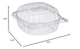 DART C53PST1 OPS 5 in Clear Hinged Container, 5.3 X 5.4 in (Case of 500)