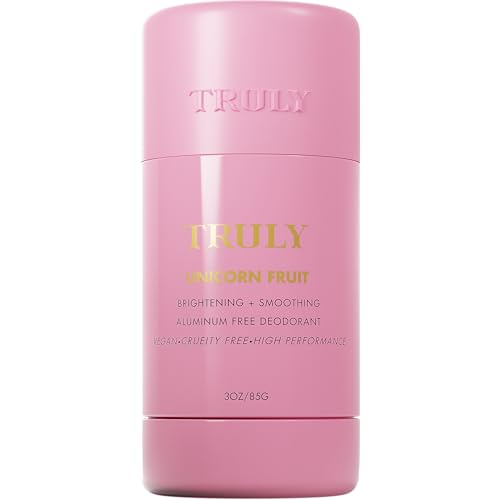 Truly Beauty Unicorn Fruit Aluminum Free Deodorant for Women with Cotton Candy Scent - Natural Deodorant for Brighter and Smoother Underarms - 3 Oz