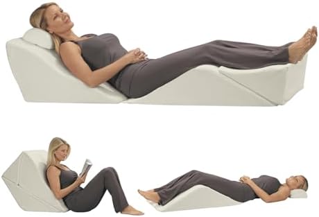 Contour BackMax Bed Wedge Lumbar Support System - Multi-Positional Back, Leg & Knee Elevation Pillows for Sleep & Recovery with Orthopedic Zero Gravity Weightless Comfort - Bonus Half Roll Neck Pillow