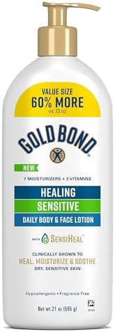 Gold Bond Healing Sensitive Daily Body & Face Lotion with Aloe Moisturizes, Heals & Soothes Dry, Sensitive Skin, Value Size, 21 oz.
