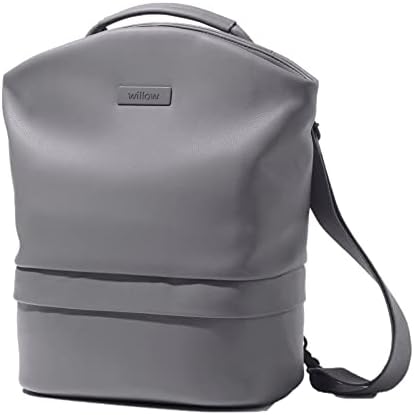 Willow Breast Pump Bag, Grey, Breast Milk Cooler and Pump Bag with Pockets, Convertible and Adjustable Tote for Hands Free Wearable Breast Pumps, Wear as Backpack, Crossbody or Shoulder Bag