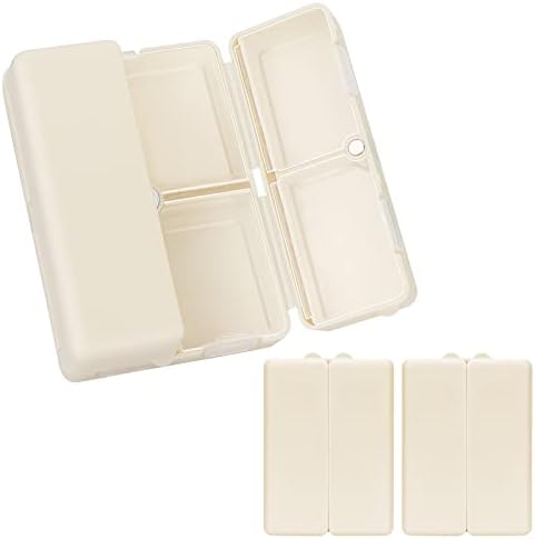 FYY Daily Pill Organizer,2 Pcs 7 Compartments Portable Pill Case Travel Pill Organizer,[Folding Design] Pill Box for Purse Pocket to Hold Vitamins,Cod Liver Oil,Supplements and Medication-White