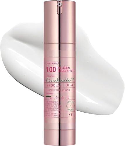 VT COSMETICS Collagen Reedle Shot 100, Collagen Microneedling Serum, Firming & Elasticity, 500Da Collagen Extract, Soft & Glass Skin, Pink Collagen Serum, Korean Skin Booster 1.69Fl Oz(50ml)