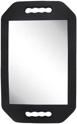 Handle Mirror – Large Hand Mirror with Double Handle - Rectangular Hand Held Mirror with Handle - Lightweight Hair Salon Equipment Hairstylist and Barber Accessories (1Pcs Rectangle)