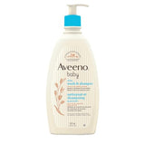 Aveeno Baby Daily Moisture Gentle Body Wash & Shampoo with Oat Extract, 2-in-1 Baby Bath Wash & Hair Shampoo, Tear- & Paraben-Free for Hair & Sensitive Skin, Lightly Scented, 18 fl. oz