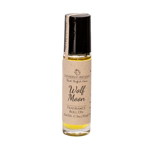 Phthalate Free Alcohol Free - Wolf Moon - Unisex Oil Perfume by Lathered Artisan - Fragrance Perfume and Cologne, Nourishing, and Uniquely Handcrafted (Wolf Moon - Roll On)