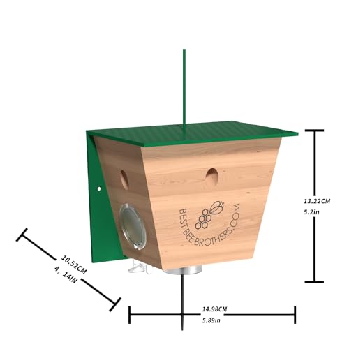 Carpenter Bee Traps for Outside - Carpenter Bee Trap, Turbo Trap 2.0 W/Bee Vault Wood Bee Traps - Carpenter Bee Traps for Outdoors Hanging - Bee Catchers for Outside (Black, 2 Pack)