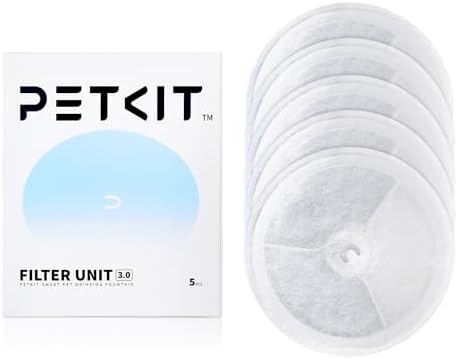 PETKIT Upgraded Filter Units 3.0 for Pet Water Fountains Eversweet 2S/3/3 Pro,Eversweet Solo/Solo SE & CYBERTAIL, Replacement Filters (5 pcs)
