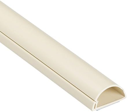 D-Line Half Round Cord Hider, Patented Cable Cover, Hide TV Wall Mount Wires, Raceway for Cords, Decorative Wire Covers, Paintable, Adhesive Cable Concealer - 1x 1.18in W x 0.59in H x 39in L - Beige