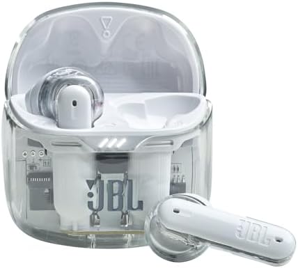 JBL Tune Flex - True Wireless with Active Noise Cancelling in-Ear Earbuds - Ghost Edition White (Renewed)