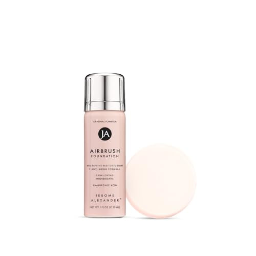 MagicMinerals Airbrush Foundation by Jerome Alexander, Mini Travel Size 1FL Oz, Easy Application Spray Makeup with Anti-Aging Ingredients for Smooth Radiant Skin - Warm Medium