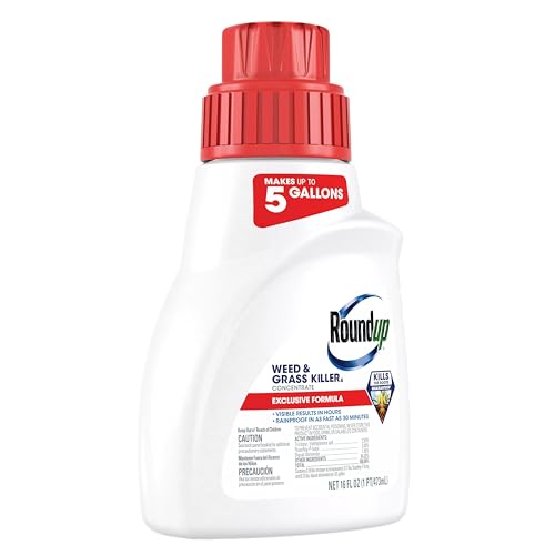 Roundup Weed & Grass Killer₄ Concentrate, Use In and Around Flower Beds, Walkways and other areas of your yard, 16 fl. oz.