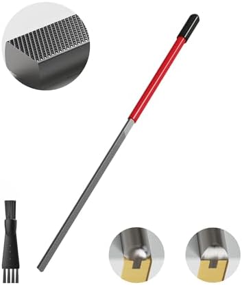 Fret End File, Fix Sharp Fret End Dressing File, Double-Side Guitar Fret Files for Rounding, Shaping, and Deburring, Works on All Frets, with Clean Brush