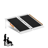 Portable Wheelchair Ramp 2FT, Anti-Slip Aluminum Folding Handicap Ramp Wheel Chair Ramp for Home Steps Wheelchair Ramps for Home Entrance Threshold Doorways Stairs Curbs Scooter