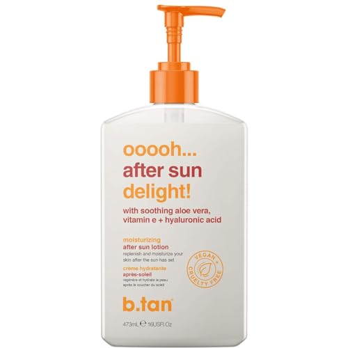 B.TAN After Sun Lotion | Ooooh Aftersun Delight - Aloe Vera & Hyaluronic Acid, Sun Burn Skin Relief, Moisturizing Body Cream, 16 Fl oz