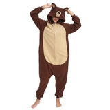 Wishliker Unisex Adult Onesie Bear Costume Halloween Christmas Cosplay Animal Cartoon Pajamas