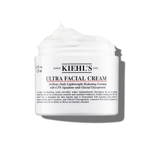 Kiehl's Ultra Facial Cream, with 4.5% Squalane to Strengthen Skin's Moisture Barrier, Skin Feels Softer and Smoother, Long-Lasting Hydration, Easy and Fast-Absorbing, Suitable for All Skin Types