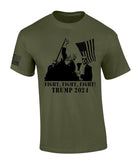 Trenz Shirt Company Fight Fight Fight Trump Shot 2024 Short Sleeve T-shirt-Military Green-XXL