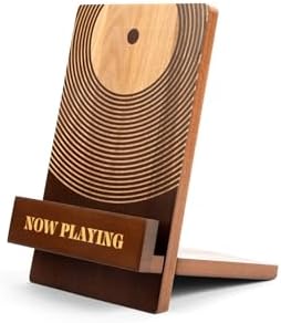 Now Playing Vinyl Record Stand: Classic Wood Record Holder - Vinyl Accessories for LP enthusiasts - Album and LP Holder