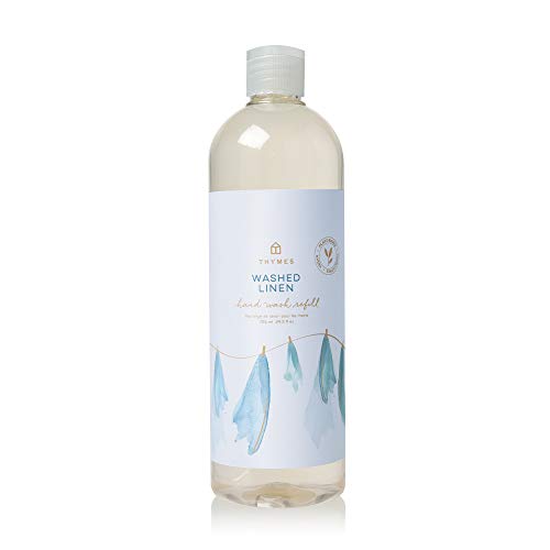 Thymes Hand Wash Refill - Lightly Scented Liquid Hand Soap for Bathroom and Kitchen Refill - Moisturizing Formula with Natural Ingredients (Washed Linen, 24.5 fl oz)