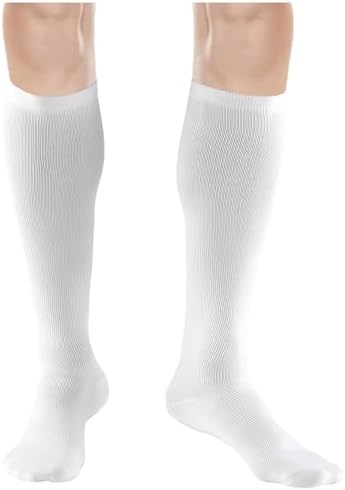 Truform Women's 15-20 mmHg Medical Compression Socks, Moderate Support Soft Stretch Comfort Microfiber, Knee High, Closed Toe, White, Small
