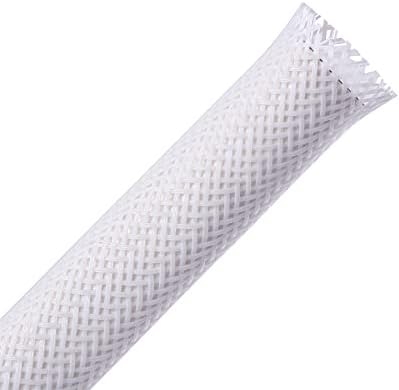 100ft - 1/2 inch PET Expandable Braided Sleeving – White – Alex Tech Braided Cable Sleeve