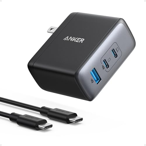 Anker Nano 100W USB-C Charger, 3-Port Fast Compact GaN Charger for MacBook Pro/Air, Pixelbook, ThinkPad, Dell XPS, iPad Pro, iPhone 16 Series, Galaxy S23, and More (USB-C to USB-C Cable Included)