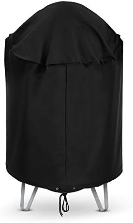 Round Bullet Smoker Cover for Outside 30 Inch, Vertical Charcoal Kettle Joe Smoker Cover, Outdoor Electric Grill Dome Cover Heavy Duty Waterproof Compatible with Wber Charbroil Cuisinart